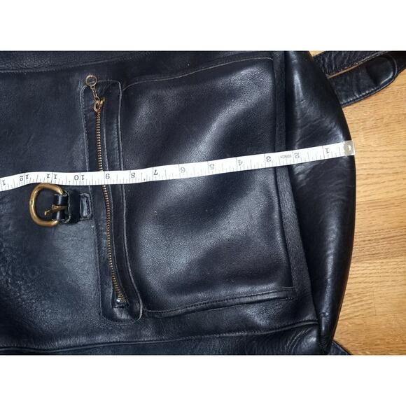 Large Black Leather Backpack/Tote/Carryall - USED - Unbranded - Picture 5 of 9